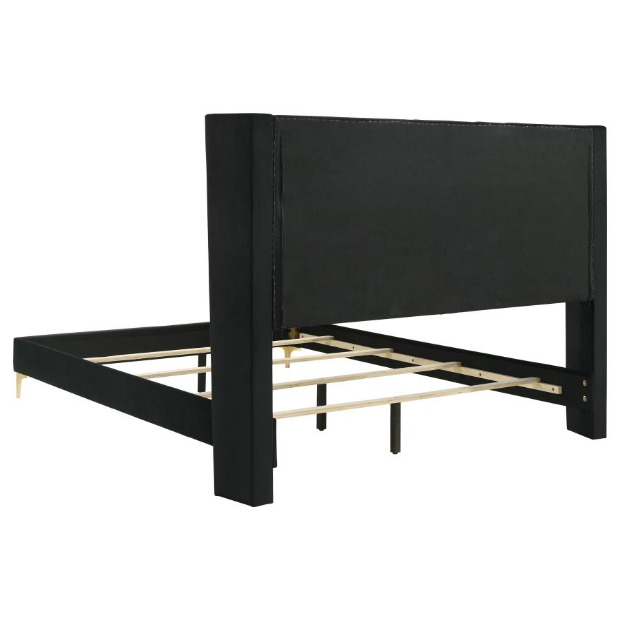 (image for) Kendall Upholstered Eastern King Panel Bed Black