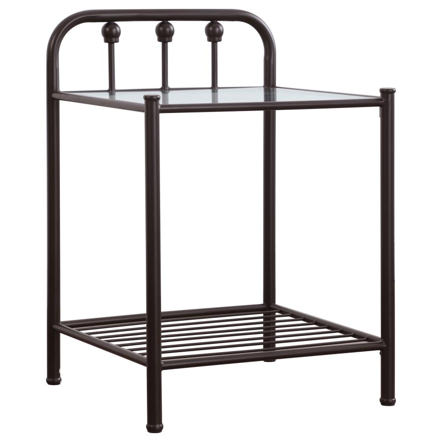 (image for) Livingston Metal 1-shelf Nightstand Dark Bronze - Click Image to Close