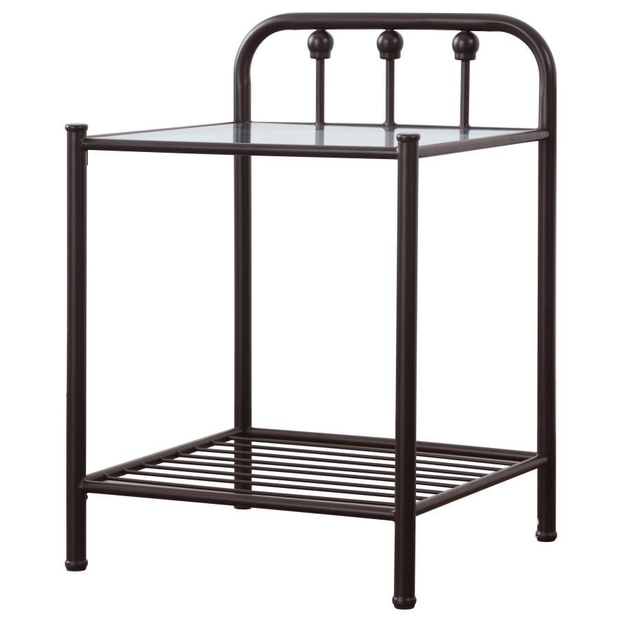 (image for) Livingston Metal 1-shelf Nightstand Dark Bronze