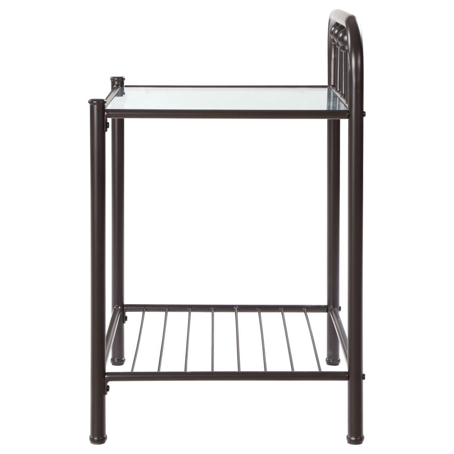 (image for) Livingston Metal 1-shelf Nightstand Dark Bronze