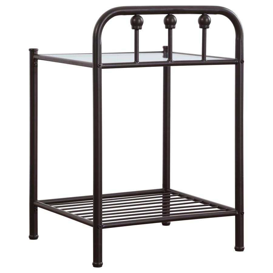 (image for) Livingston Metal 1-shelf Nightstand Dark Bronze