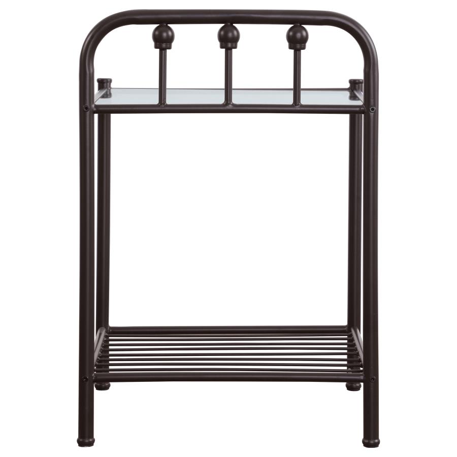 (image for) Livingston Metal 1-shelf Nightstand Dark Bronze