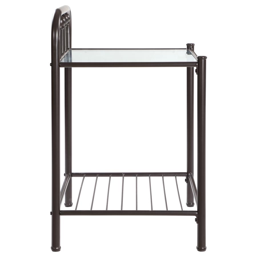 (image for) Livingston Metal 1-shelf Nightstand Dark Bronze