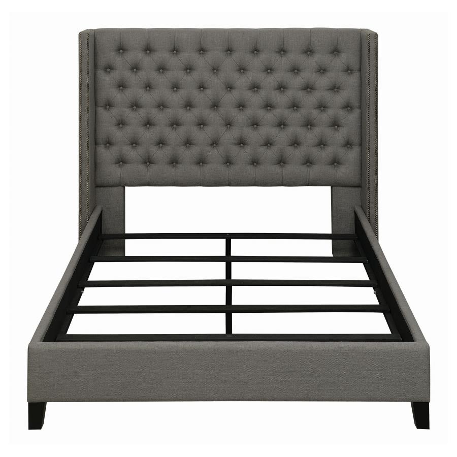 (image for) Bancroft Upholstered California King Wingback Bed Grey