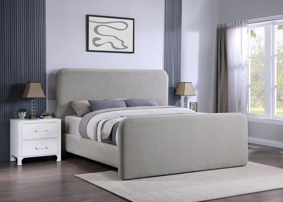 (image for) Wren Upholstered Eastern King Panel Bed Grey