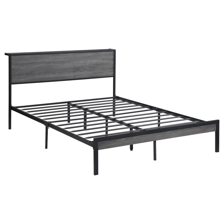 (image for) Ricky Metal Full Panel Bed Grey - Click Image to Close