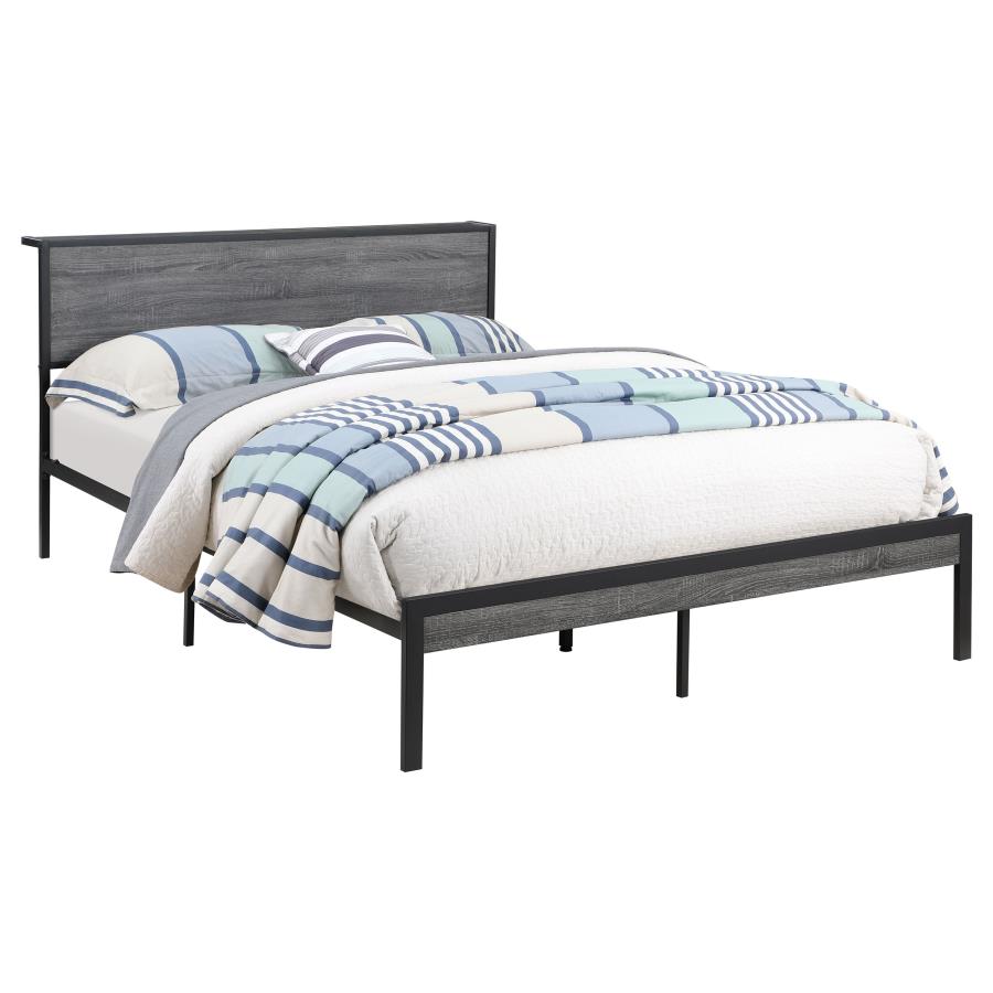 (image for) Ricky Metal Full Panel Bed Grey