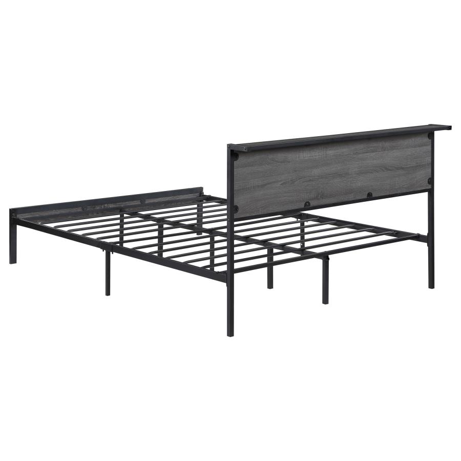 (image for) Ricky Metal Queen Panel Bed Grey