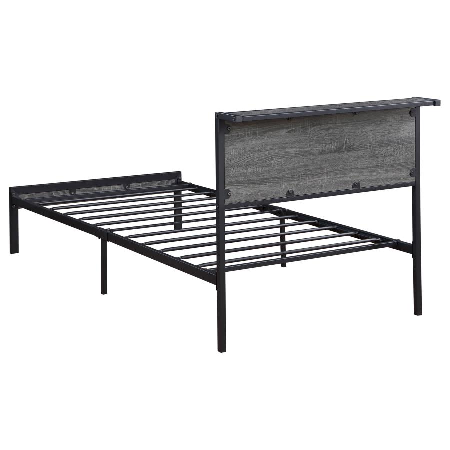 (image for) Ricky Metal Twin Panel Bed Grey