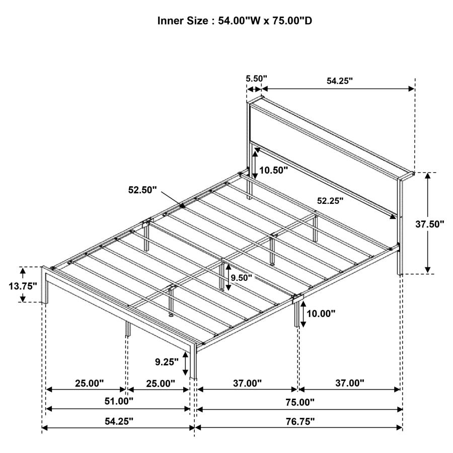 (image for) Ricky Metal Full Panel Bed Light Oak