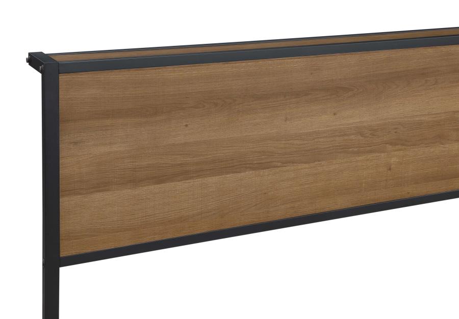 (image for) Ricky Metal Queen Panel Bed Light Oak