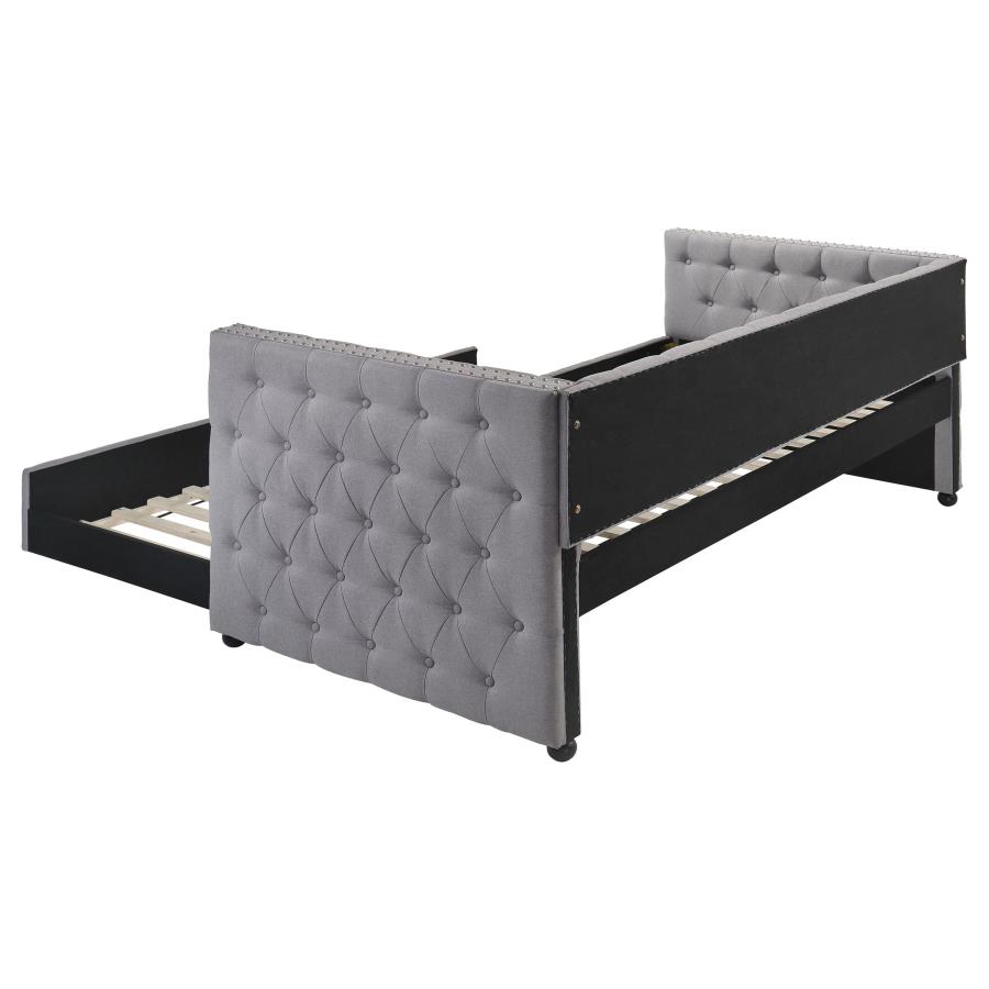 (image for) Mockern Upholstered Twin Daybed with Trundle Grey