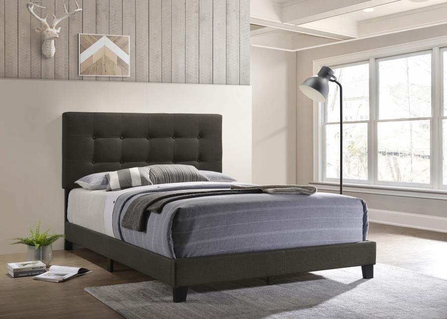 (image for) Mapes Upholstered Full Panel Bed Charcoal