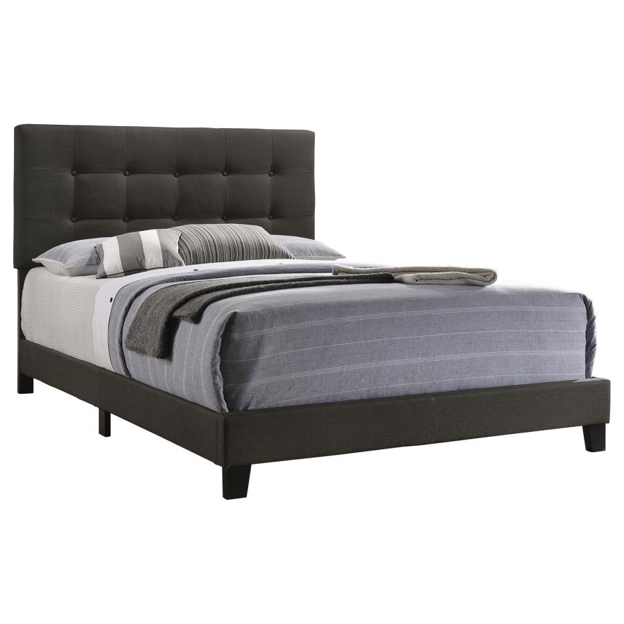 (image for) Mapes Upholstered Full Panel Bed Charcoal