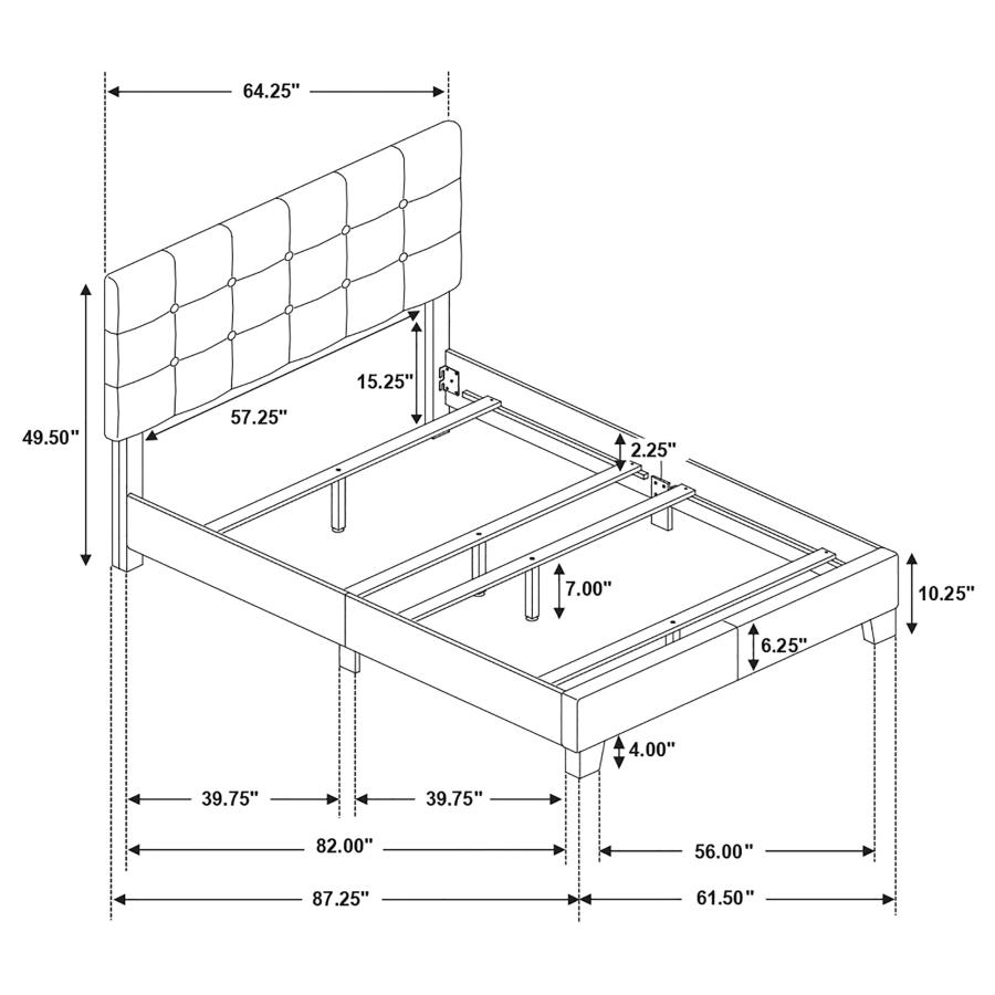 (image for) Mapes Upholstered Queen Panel Bed Charcoal