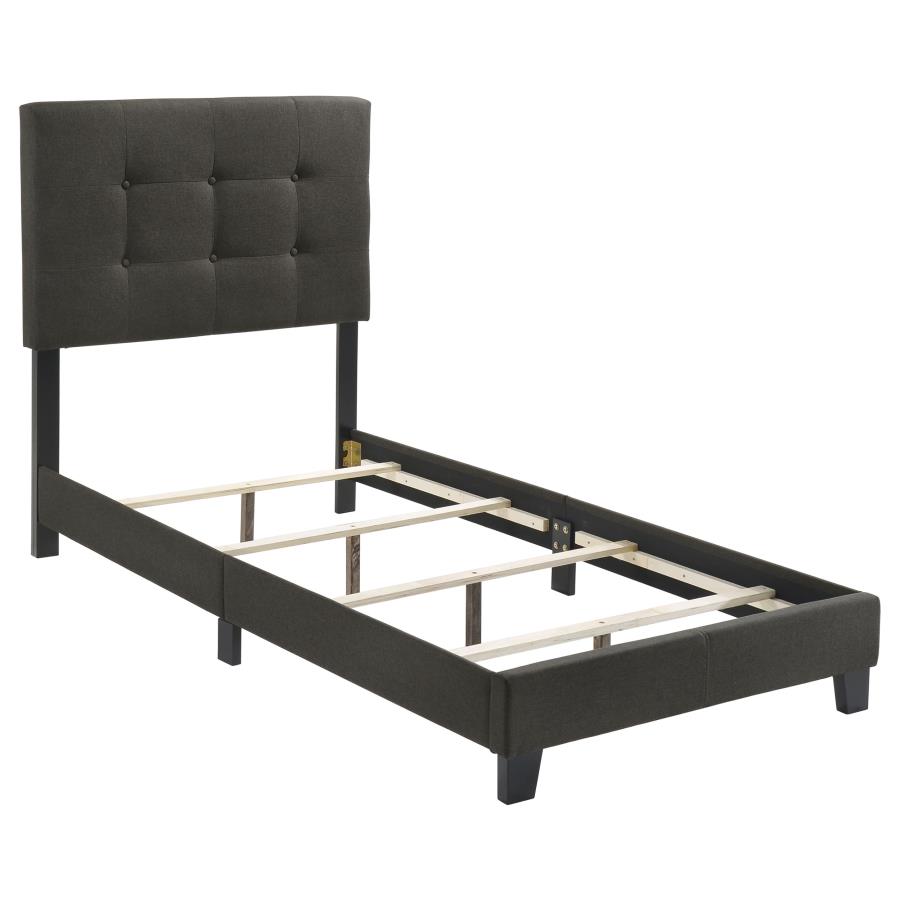 (image for) Mapes Upholstered Twin Panel Bed Charcoal - Click Image to Close