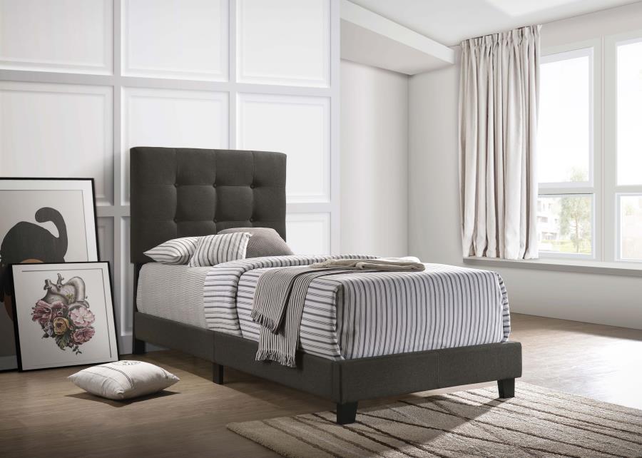 (image for) Mapes Upholstered Twin Panel Bed Charcoal