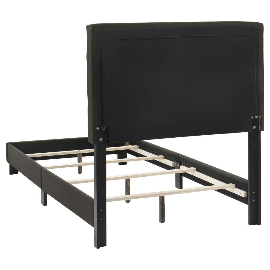 (image for) Mapes Upholstered Twin Panel Bed Charcoal