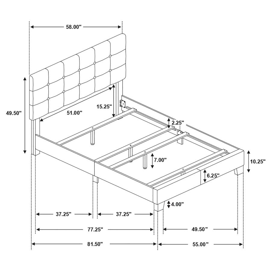 (image for) Mapes Upholstered Full Panel Bed Grey