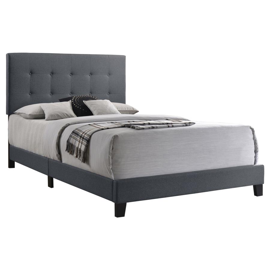 (image for) Mapes Upholstered Eastern King Panel Bed Grey