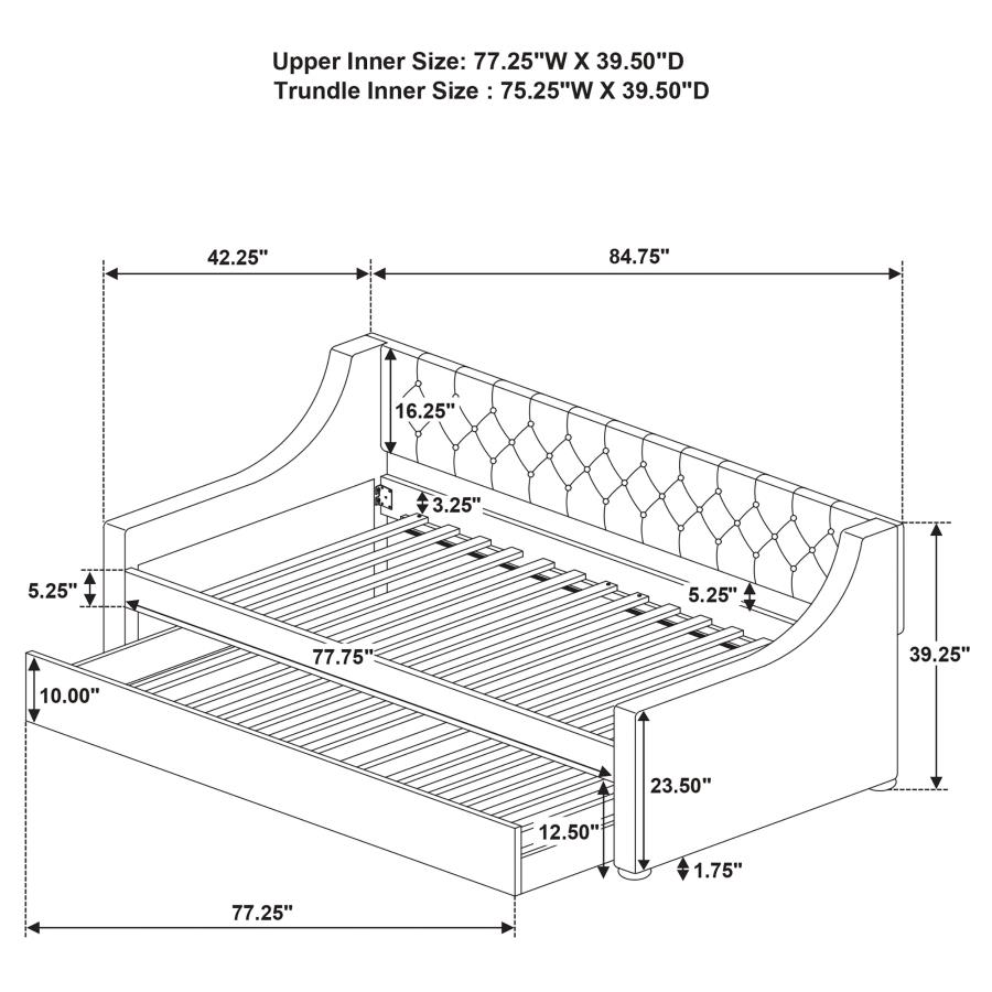 (image for) Chatsboro Upholstered Twin Daybed with Trundle Grey