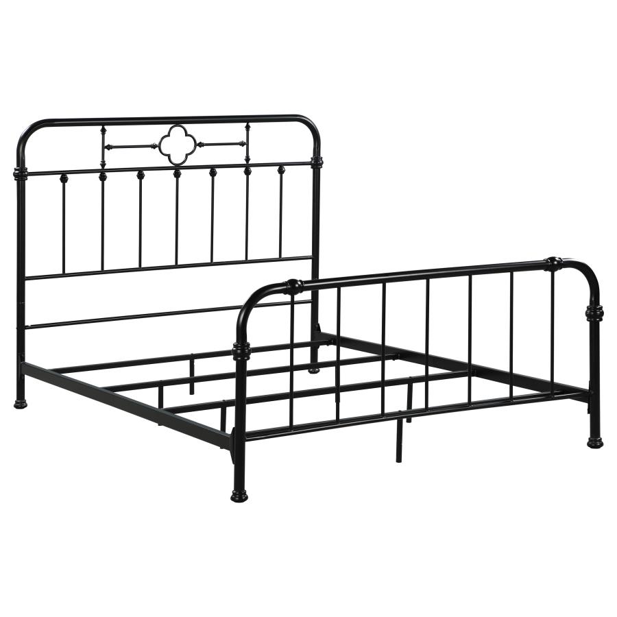 (image for) Packlan Metal Eastern King Open Frame Bed Matte Black - Click Image to Close