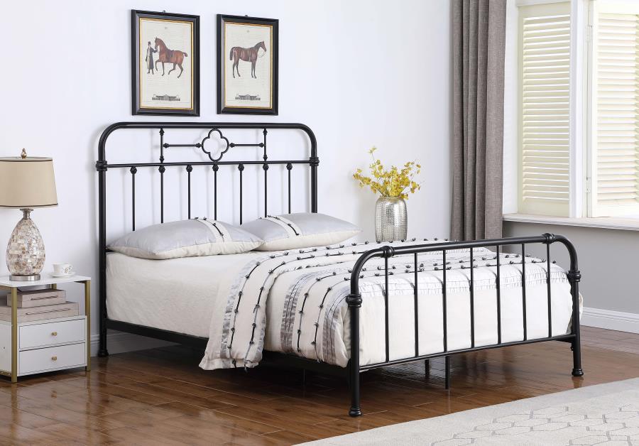 (image for) Packlan Metal Queen Open Frame Bed Matte Black