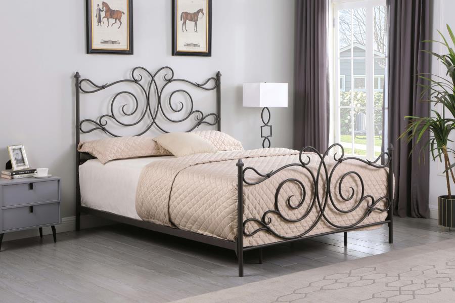 (image for) Parleys Metal Eastern King Open Frame Bed Dark Bronze