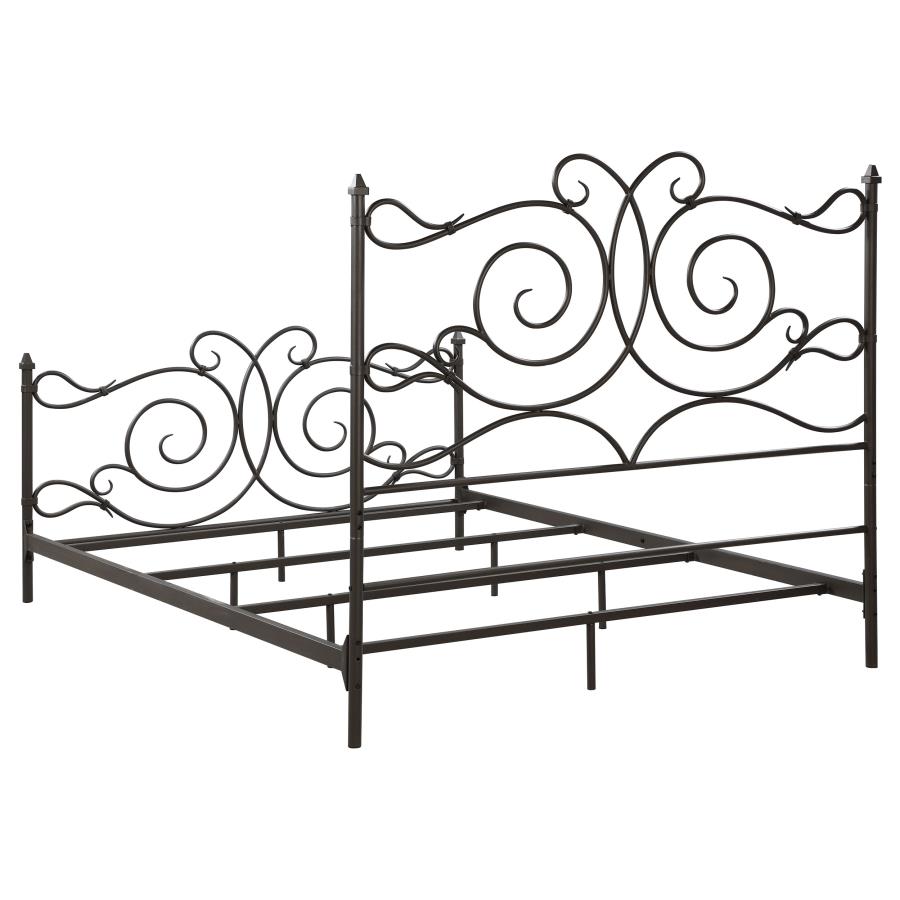 (image for) Parleys Metal Eastern King Open Frame Bed Dark Bronze