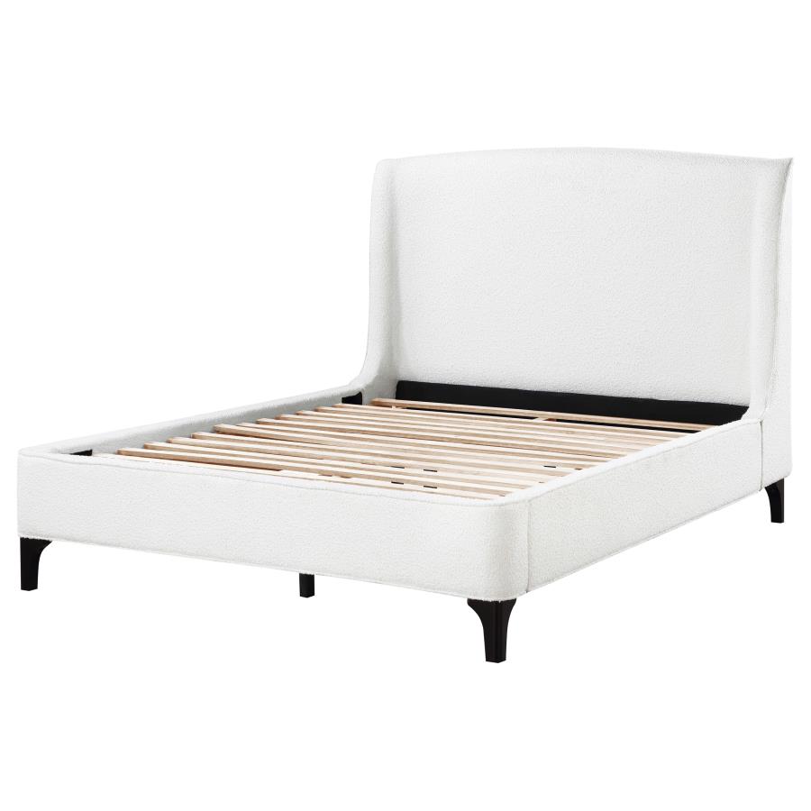 (image for) Mosby Upholstered Queen Wingback Bed Snow