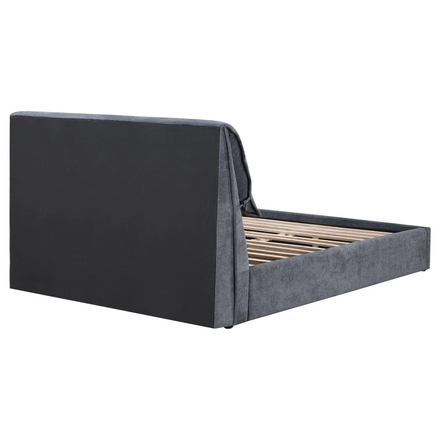 (image for) Laurel Upholstered Eastern King Panel Bed Dark Grey