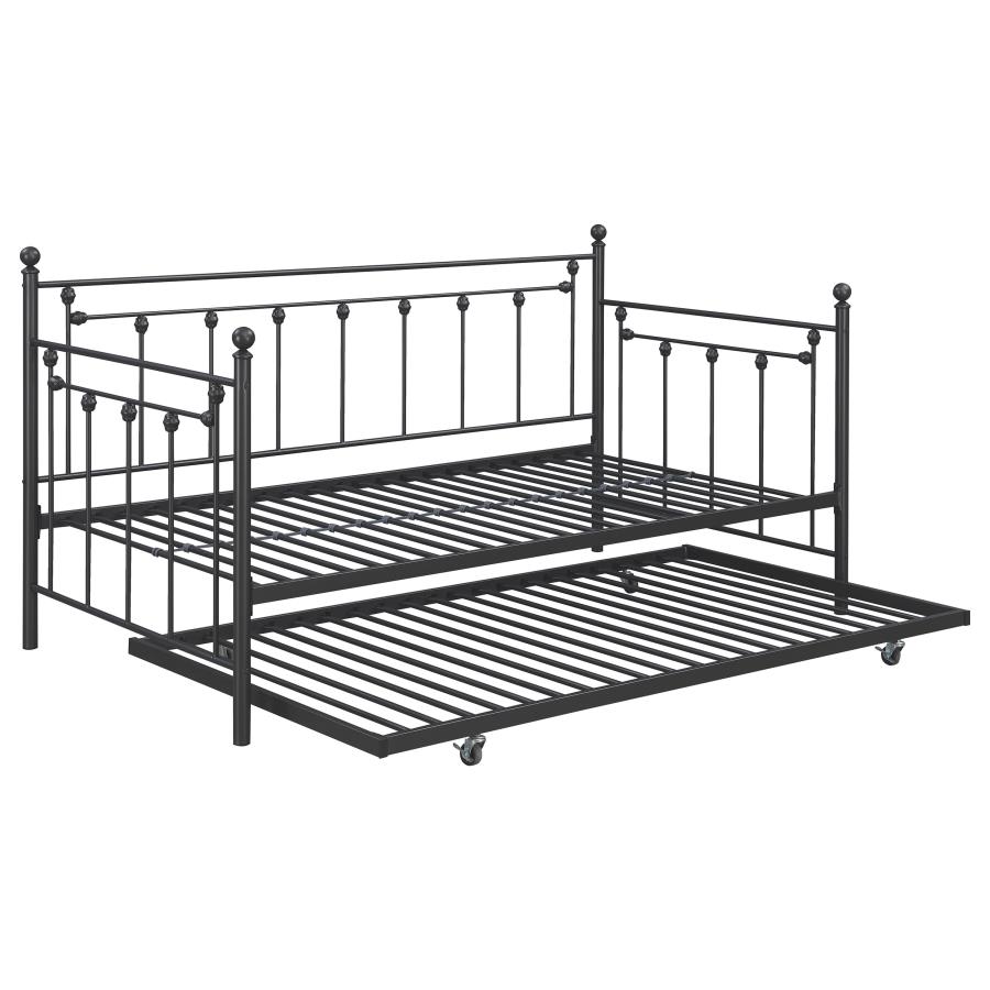 (image for) Nocus Metal Twin Daybed with Trundle Gunmetal - Click Image to Close