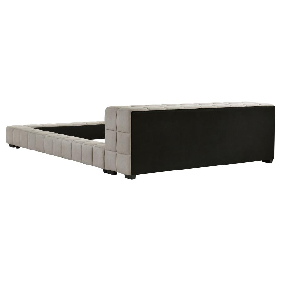 (image for) Trinity Upholstered Full Platform Bed Light Taupe