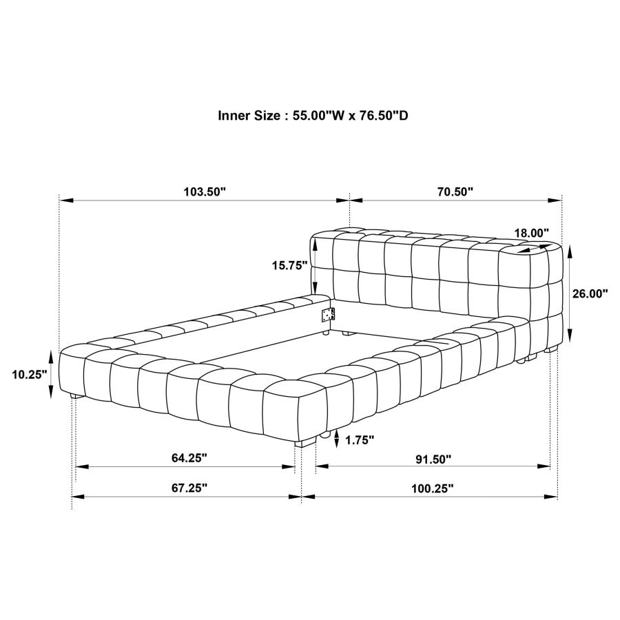 (image for) Trinity Upholstered Full Platform Bed Light Taupe