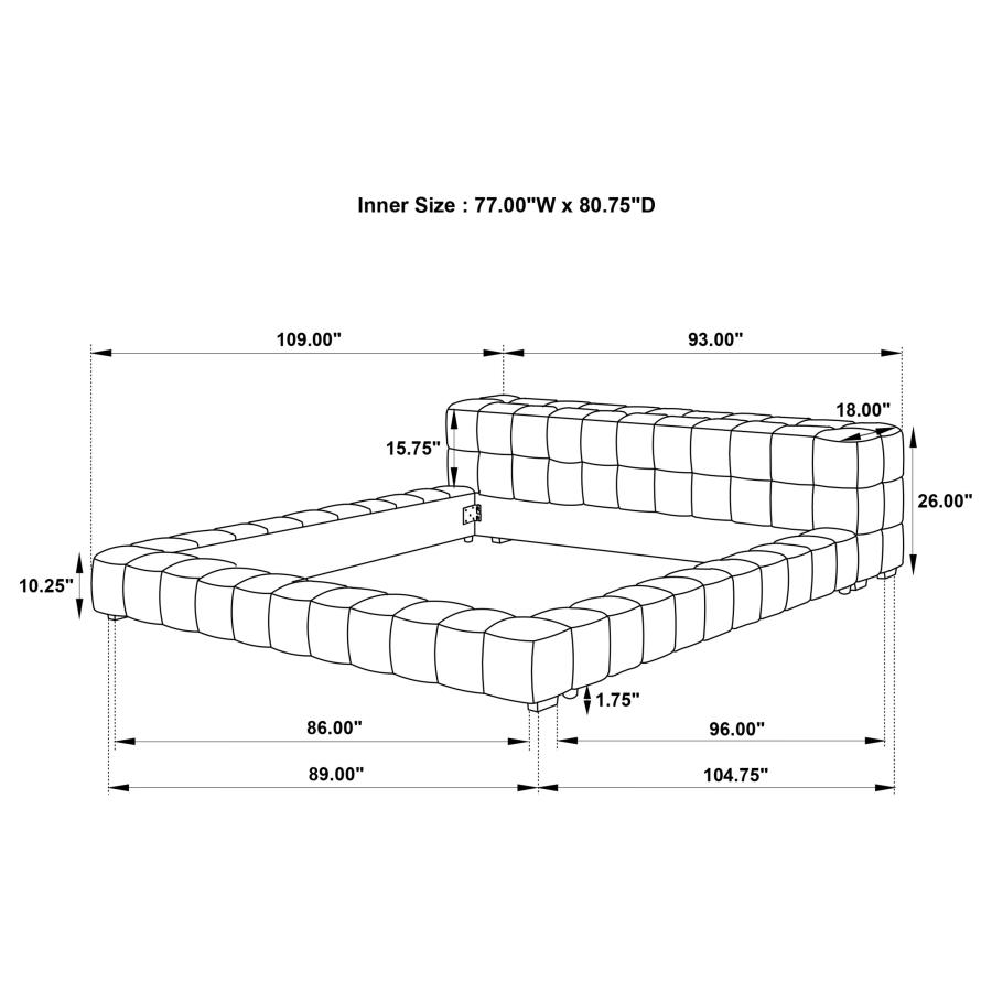 (image for) Trinity Upholstered Eastern King Platform Bed Light Taupe