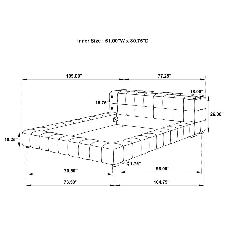 (image for) Trinity Upholstered Queen Platform Bed Light Taupe