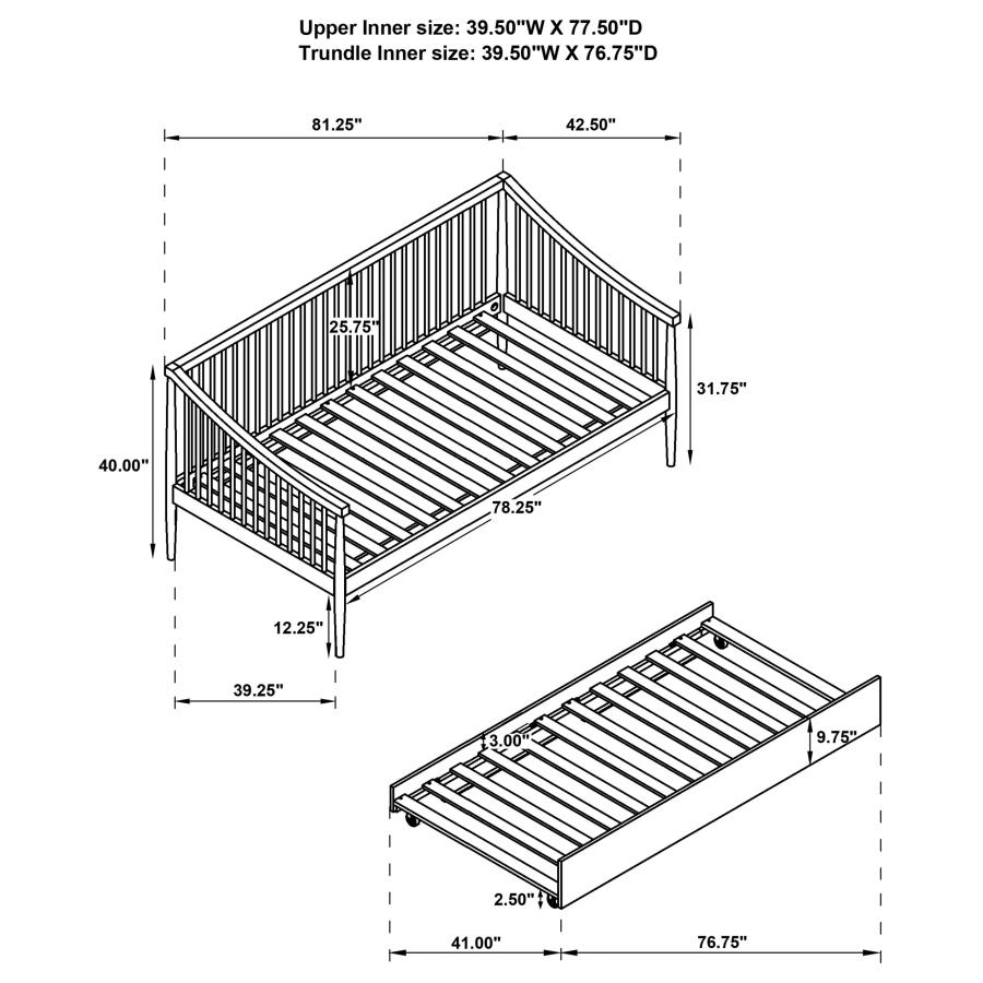 Modal Additional Images for Delgado Windsor Twin Wood Daybed with Trundle Black