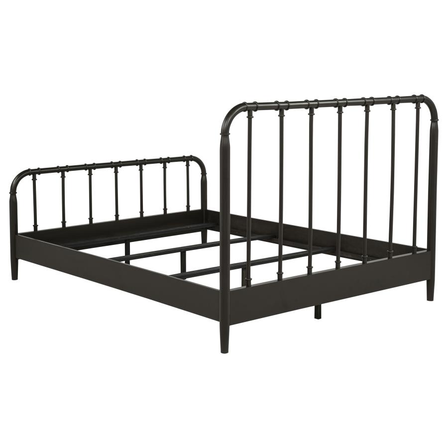 Rocco All Wood Water Pipe Open Frame Queen Bed Dark Bronze