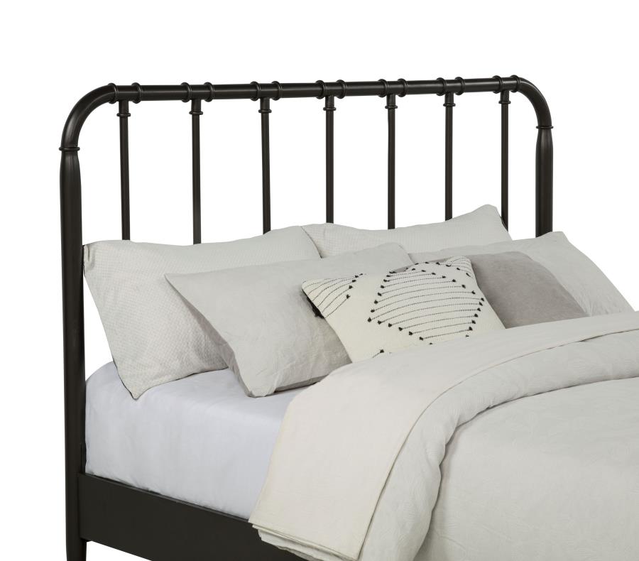Rocco All Wood Water Pipe Open Frame Queen Bed Dark Bronze