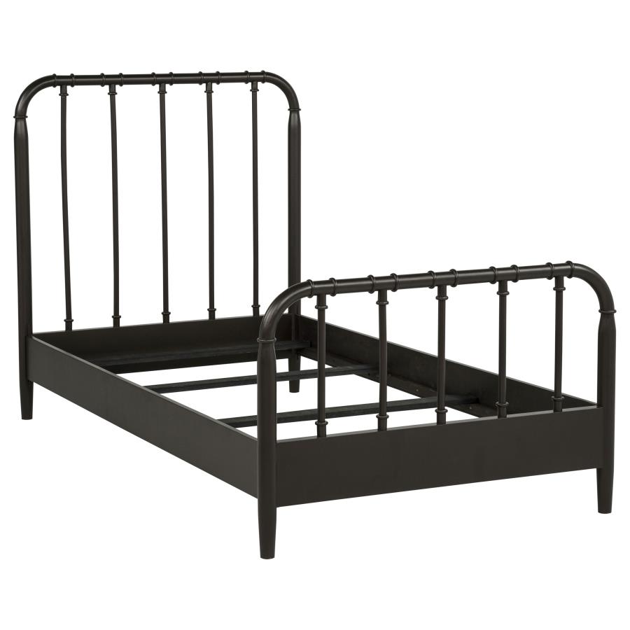 (image for) Rocco All Wood Water Pipe Open Frame Twin Bed Dark Bronze
