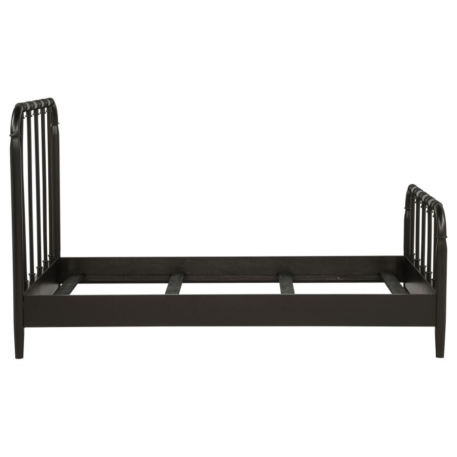Rocco All Wood Water Pipe Open Frame Twin Bed Dark Bronze