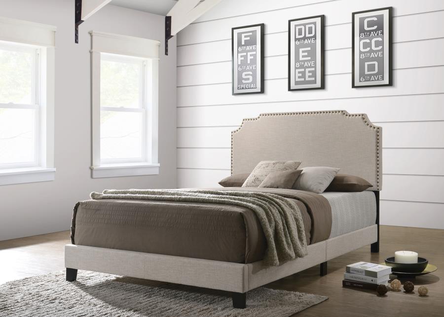 (image for) Tamarac Upholstered Full Panel Bed Beige