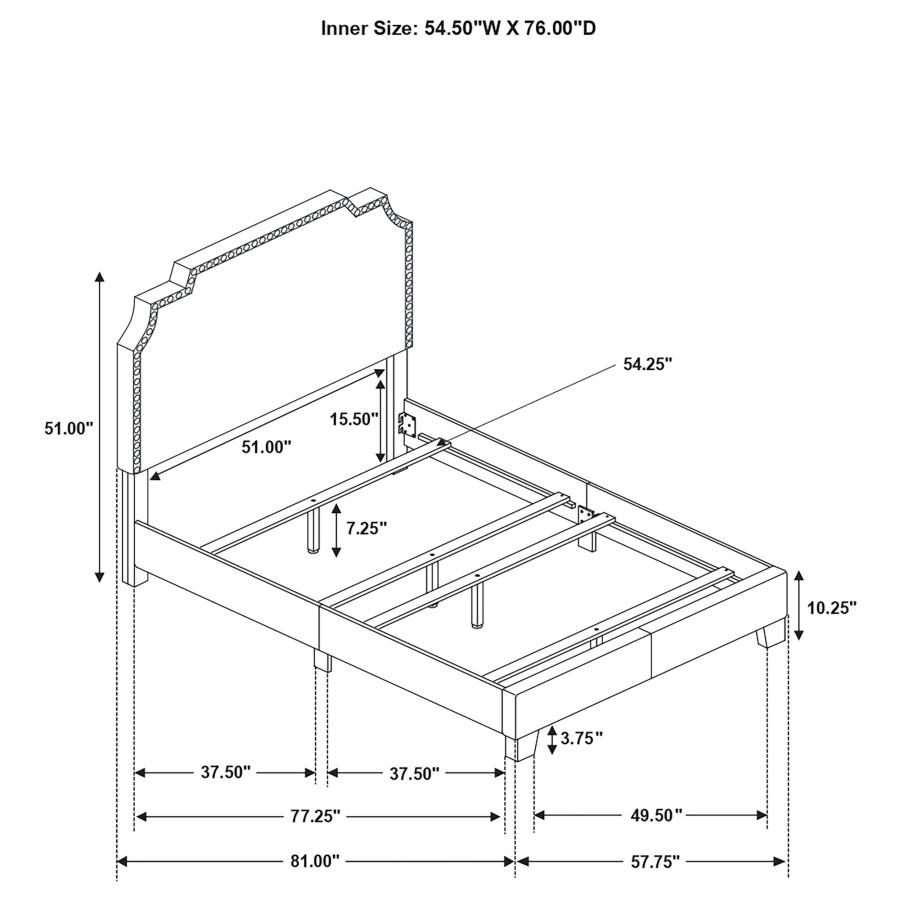 (image for) Tamarac Upholstered Full Panel Bed Grey