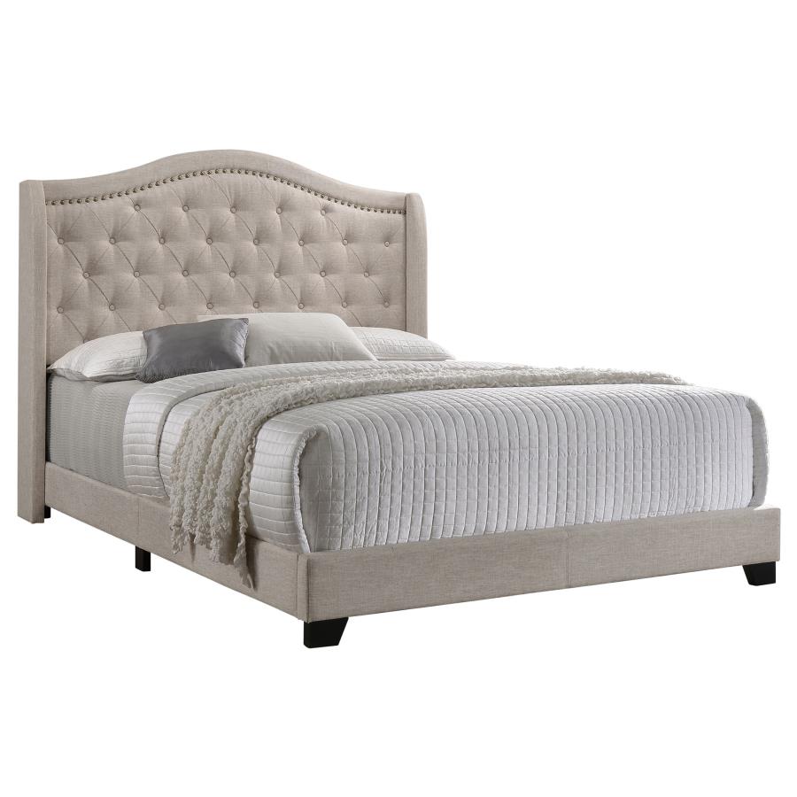 (image for) Sonoma Upholstered Full Wingback Bed Beige