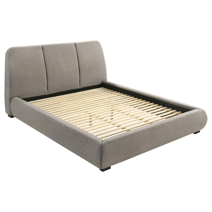 (image for) Mokena 46-inch Upholstered California King Platform Bed Taupe