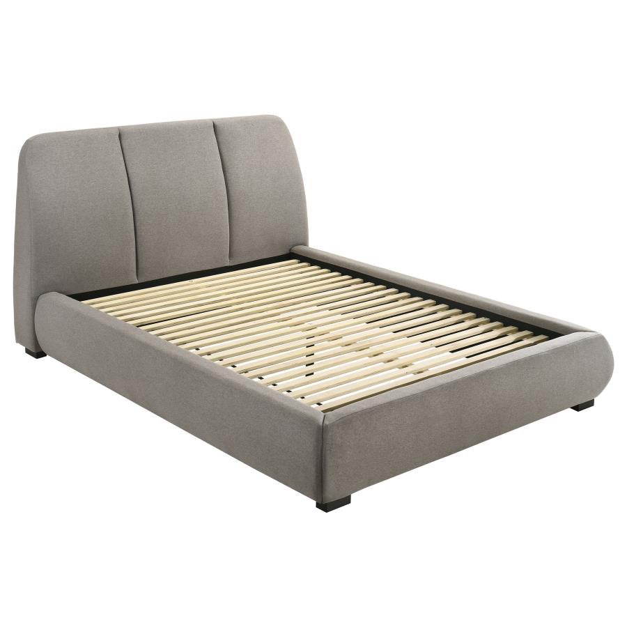 (image for) Mokena 46-inch Upholstered Queen Platform Bed Taupe