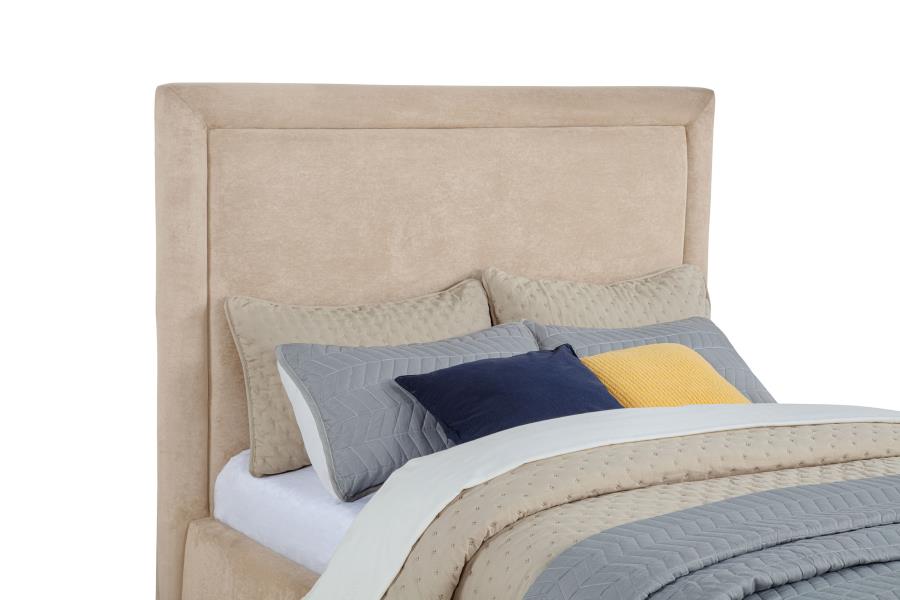 Lawson 54-inch Upholstered Full Platform Bed Light Saddle