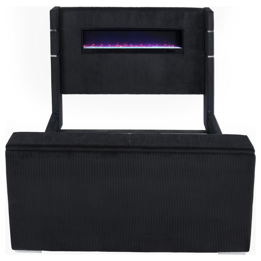 Tisdall California King Flame Visualizer TV Bed Black