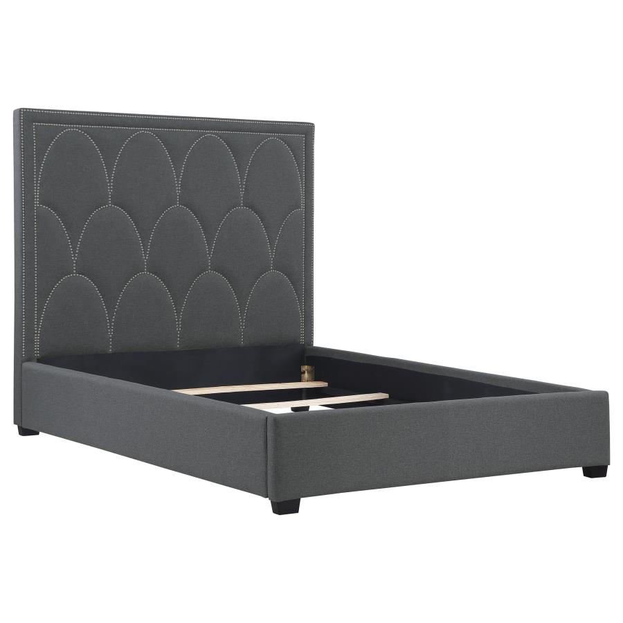 (image for) Bowfield Upholstered Eastern King Panel Bed Charcoal