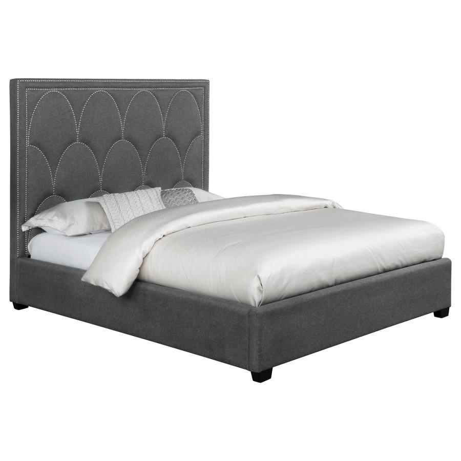 (image for) Bowfield Upholstered Eastern King Panel Bed Charcoal